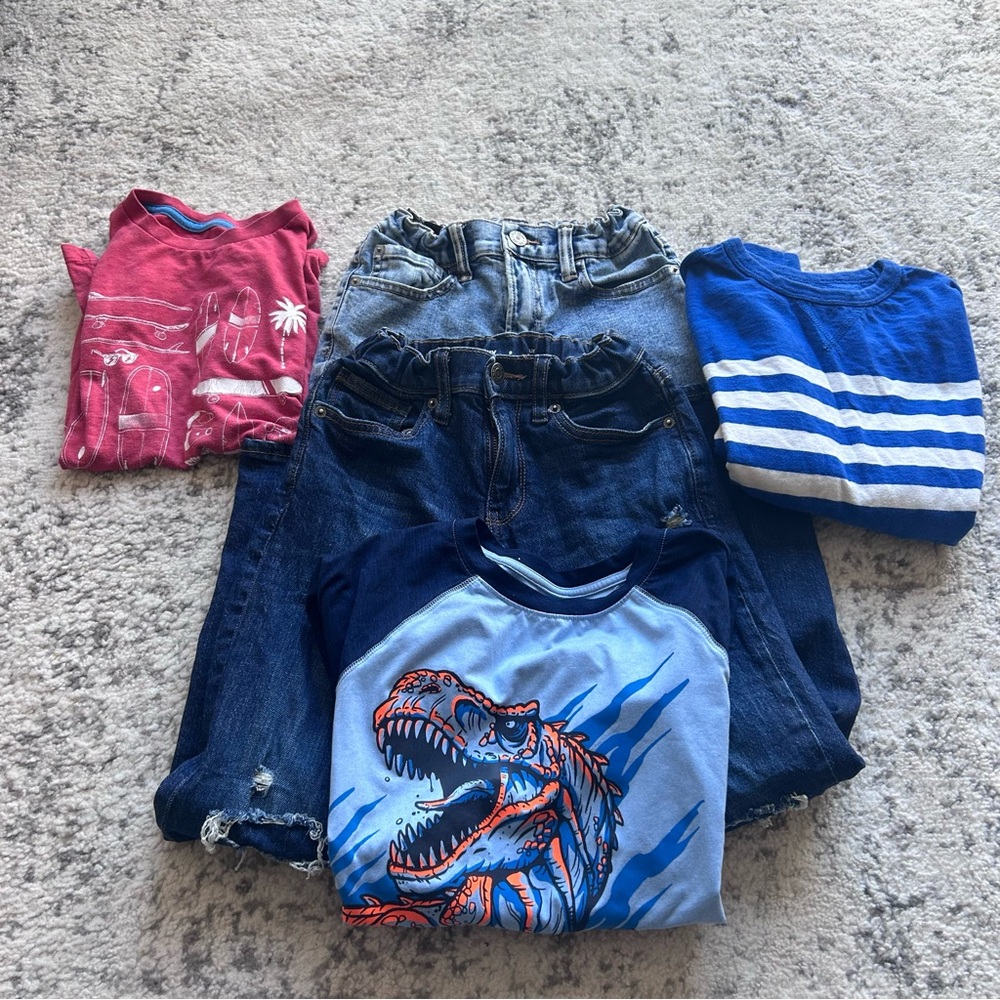 Various clothes jeans tops size 8 years old boy.